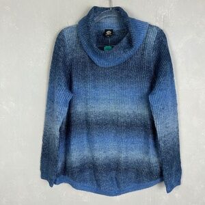Stitch Fix Bobeau plus size 1X cowl neck pullover sweater knit blue ombre NEW